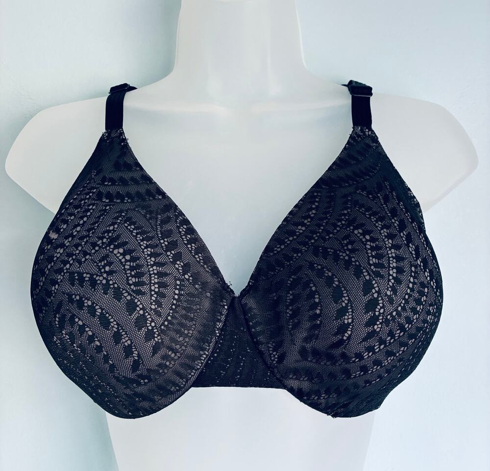 Bali Bra 38D Black and Gray Lightly Lined